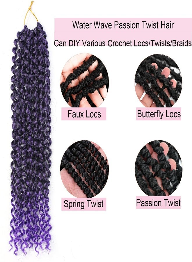 Ahrencan Passion Twist Hair Purple,14 Inch 7 Packs Passion Twist Braiding Hair,Water Wave Crochet Hair For Wrapping Passion Twists/Butterfly Locs/Spring Twist Crochet Braids Boho Crochet Hair(14in,1B/Purple#) - Image 5